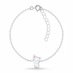 katt barnarmband i silver med hängen i silver - Little Ones