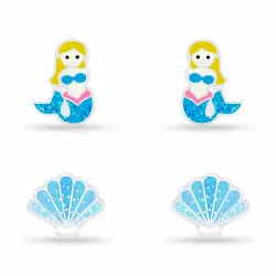 sjöjungfru barnörhängen i silver - Little Ones