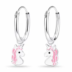 12 mm enhörning barnörhängen i silver - Little Ones