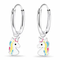 12 mm enhörning barnörhängen i silver - Little Ones