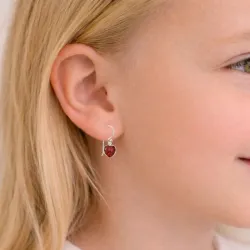 långa hjärtan zirkon örhängen i silver - Little Ones