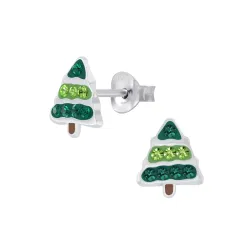 julgran kristal barnörhängen i silver - Little Ones