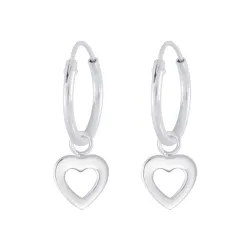 12 mm hjärta barnörhängen i silver - Little Ones
