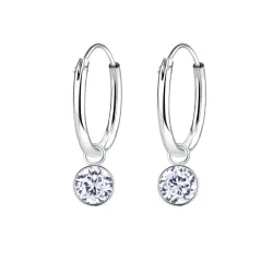 12 mm zirkon creol i silver - Little Ones