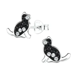 katter barnörhängen i silver - Little Ones