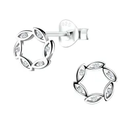 zirkon örhängestift i silver