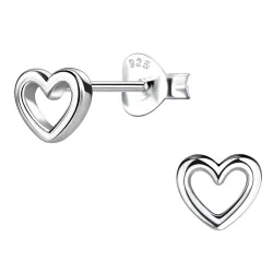 hjärta örhängestift i silver