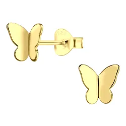 fjärilar örhängen i förgyllt silver - Little Ones