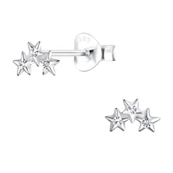 stjärna kristal örhängen i silver - Little Ones