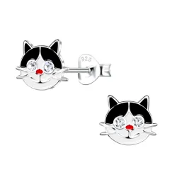katter barnörhängen i silver - Little Ones