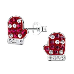 handske röda barnörhängen i silver - Little Ones