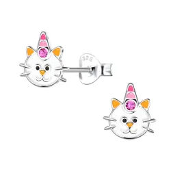 katter barnörhängen i silver - Little Ones