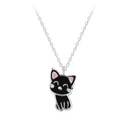 katter halsband i silver - Little Ones