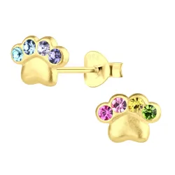 tass multifärgat barnörhängen i förgyllt silver - Little Ones