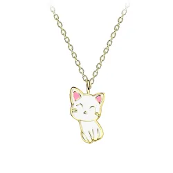 katt halsband i förgyllt silver - Little Ones