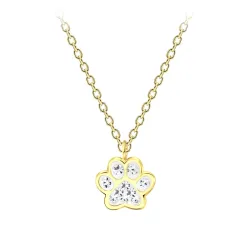 tass vit halsband i förgyllt silver - Little Ones