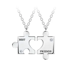 Best friends set med 2 halsband i silver - Little Ones