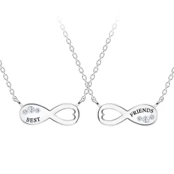 Best friends infinity set med 2 halsband i silver - Little Ones