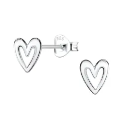 hjärta örhängen i silver - Little Ones