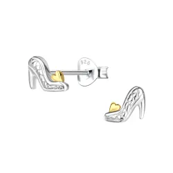 sko barnörhängen i silver med förgyllt silver - Little Ones