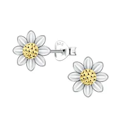 blommor barnörhängen i silver med förgyllt silver - Little Ones