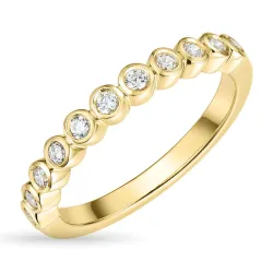 zirkon guldring i 9 karat guld