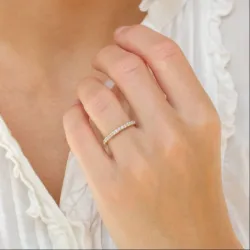 zirkon ring i 9 karat guld