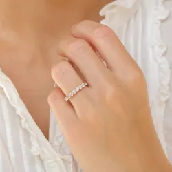 zirkon ring i 9 karat guld