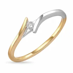 smal diamant ring i 14  karat guld- och vitguld 0,051 ct