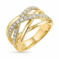 bred diamant guld ring i 14  karat guld 0,44 ct