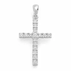 kors diamant hängen i 14  carat vitguld 0,26 ct