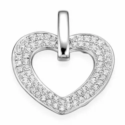 hjärta diamant hängen i 14  carat vitguld 0,502 ct