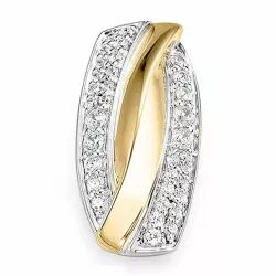 Abstrakt diamant hängen i 14  carat guld- och vitguld 0,251 ct