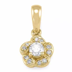 blommor diamantberlocker i 14  carat guld 0,12 ct 0,04 ct