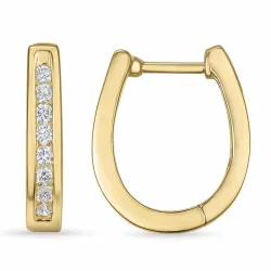 Creol i 14 karat guld med diamanter