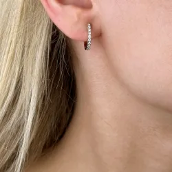 15 mm diamant creol i 14 karat guld med diamant