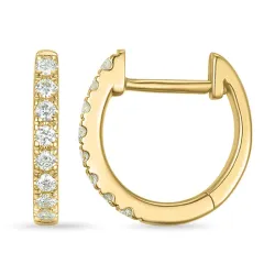 12,5 mm diamant creol i 14 karat guld med diamant