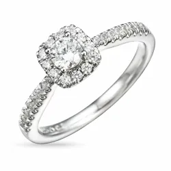 fyrkantigt diamantring i 14  karat vitguld 0,26 ct 0,26 ct