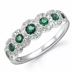 smaragd diamantring i 14  karat vitguld 0,57 ct 0,27 ct