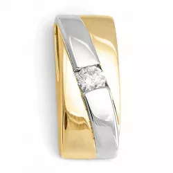 diamantberlocker i 14  carat guld- och vitguld 0,20 ct