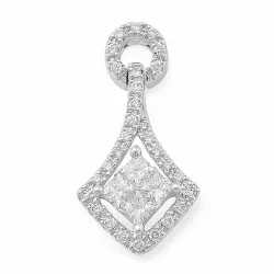 fyrkantigt diamantberlocker i 14  carat vitguld 0,32 ct 0,16 ct