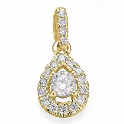 Droppformad diamant hängen i 14  carat guld 0,12 ct 0,105 ct