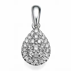 droppformad diamantberlocker i 14  carat vitguld 0,18 ct
