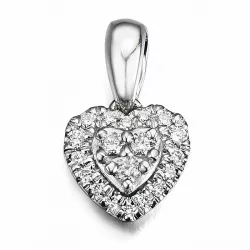 Hjärta diamantberlocker i 14  carat vitguld 0,14 ct