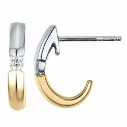 Trendig diamant halvcreol i 14 karat rödguld med diamanter 