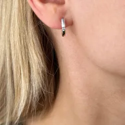 Trendig diamant halvcreol i 14 karat rödguld med diamanter 