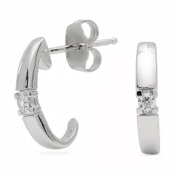 halvcreol i 14 karat vitguld med diamant 