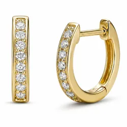 12 mm diamant creol i 14 karat guld med diamant 