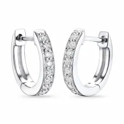 12 mm diamant creol i 14 karat vitguld med diamant