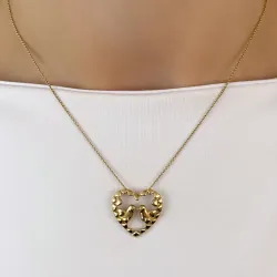 hjärta fågel hängen i förgyllt silver